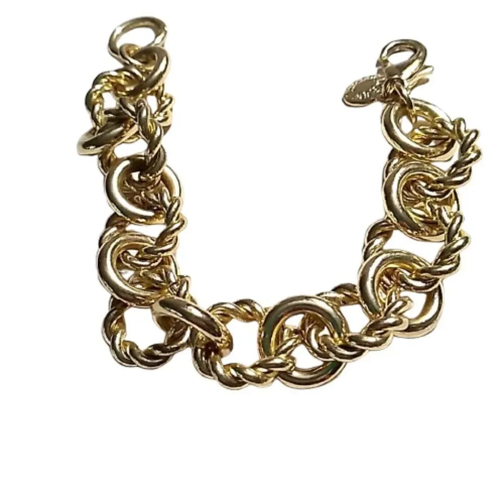J.Crew Gold-Tone Chain Link Bracelet 8 inch Statement Jewelry Designer